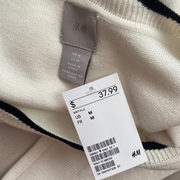 H&M l White Long Sleeve Top NWT - Picture 5 of 6